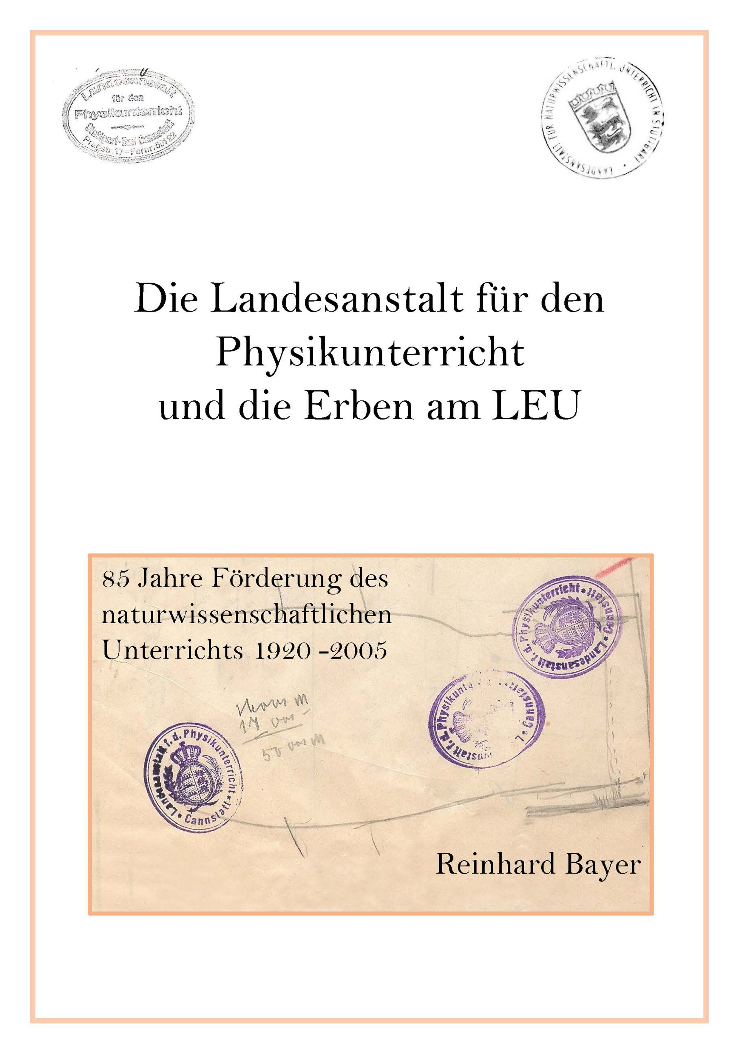 Cover der Publikation von Reinhard Bayer 