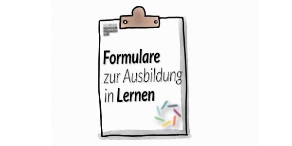 Ausbildung in der Fachrichtung LERNEN_Klemmbrett mit Logo